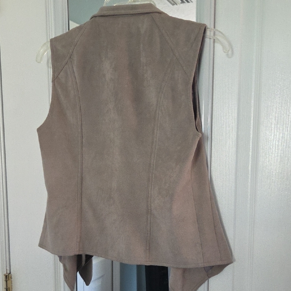 INC International Concepts Taupe Open Front Vest - Picture 4 of 4